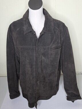 Kenneth Cole Reaction Men's Brown Suede Shirt Jacket Xl